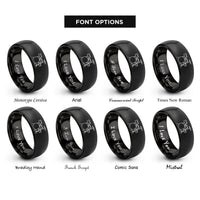 font options for inside engraving on black jazz kit rings