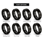 font options for inside engraving on black jazz kit rings