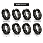 font options for inside engraving on black & grey jazz pianist rings