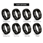 font options for inside engraving on black jazz pianist rings