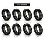 font options for inside engraving on black jazz pianist rings