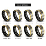 font options for inside engraving on black & gold & grey jazz sax soloist rings