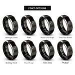 font options for inside engraving on black & silver jazz sax soloist rings