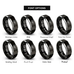 font options for inside engraving on black & silver jazz soloist trumpet rings