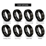 font options for inside engraving on black jazz soloist trumpet rings