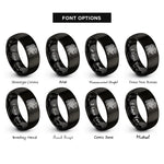 font options for inside engraving on black jelling beast motif rings