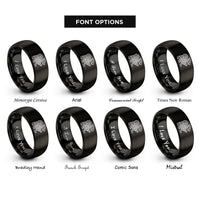 font options for inside engraving on black jelling beast motif rings