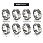 font options for inside engraving on silver jelling beast motif rings