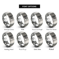 font options for inside engraving on silver jelling beast motif rings