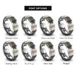 font options for inside engraving on grey jelling beast motif rings