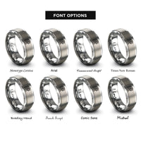 font options for inside engraving on grey jelling beast motif rings