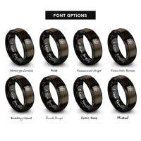 font options for inside engraving on gunmetal & black jelling beast motif rings