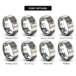 font options for inside engraving on silver jellyfish rings