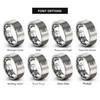 font options for inside engraving on silver jellyfish rings