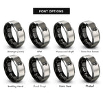font options for inside engraving on black & silver jera rings