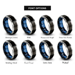 font options for inside engraving on black & blue & gray jerry can rings