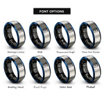 font options for inside engraving on black & blue & grey jerry can rings