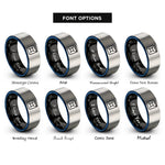 font options for inside engraving on black & blue & gray jerry can rings