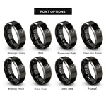 font options for inside engraving on black & gray jerry can rings