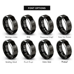 font options for inside engraving on black & grey jerry can rings