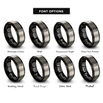 font options for inside engraving on black & silver jerry can rings