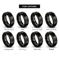 font options for inside engraving on black jerry can rings