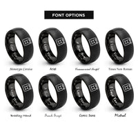 font options for inside engraving on black jerry can rings