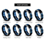 font options for inside engraving on blue & silver jerry can rings