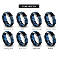 font options for inside engraving on blue & gray jerry can rings