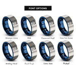 font options for inside engraving on blue & gray jerry can rings