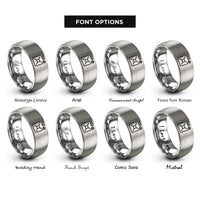 font options for inside engraving on gray jerry can rings