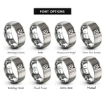 font options for inside engraving on silver jerry can rings