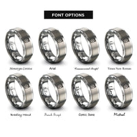 font options for inside engraving on silver jerry can rings