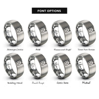 font options for inside engraving on grey jerry can rings