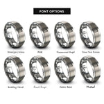font options for inside engraving on grey jerry can rings