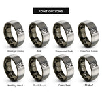 font options for inside engraving on gunmetal & gray jerry can rings