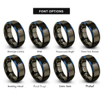 font options for inside engraving on gunmetal & blue jersey 8 rings