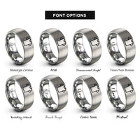 font options for inside engraving on silver jersey rings