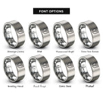 font options for inside engraving on gray jersey shield rings