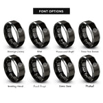font options for inside engraving on black & gray jerusalem cross rings