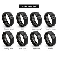 font options for inside engraving on black jerusalem cross rings