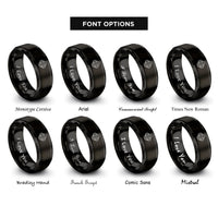 font options for inside engraving on black jerusalem cross rings