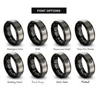 font options for inside engraving on black & grey jet engine fan rings