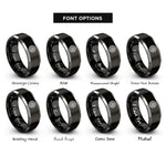 font options for inside engraving on black & gray jet engine fan rings
