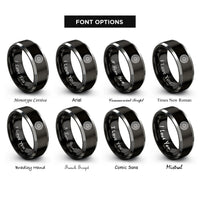 font options for inside engraving on black & gray jet engine fan rings