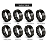 font options for inside engraving on black jet engine fan rings