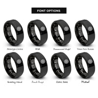 font options for inside engraving on black jet engine fan rings