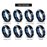 font options for inside engraving on blue & grey jet engine turbine rings