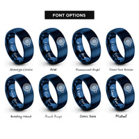 font options for inside engraving on blue jet engine turbine rings