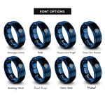 font options for inside engraving on blue jet engine turbine rings